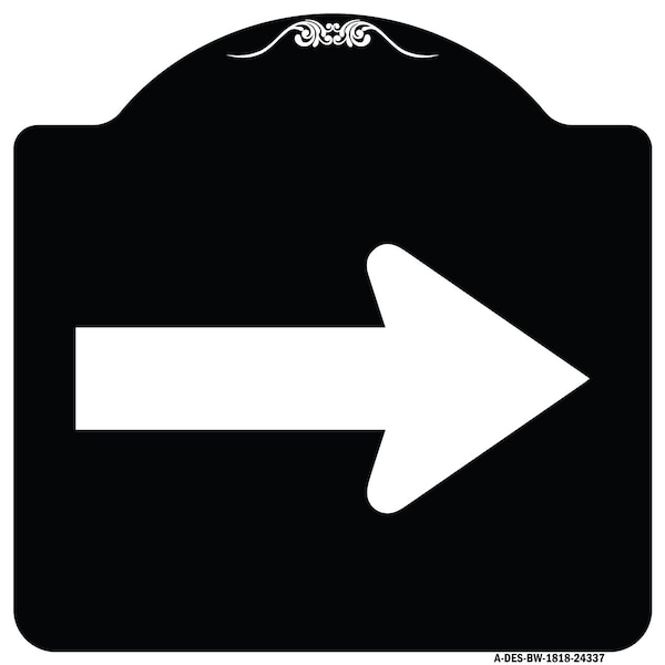 Signmission Designer Series Arrow Green, Black & White Heavy-Gauge Aluminum Sign, 18" x 18", BW-1818-24337 A-DES-BW-1818-24337 - main